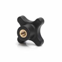 Kruisknop fijne grip met schroefdraad 