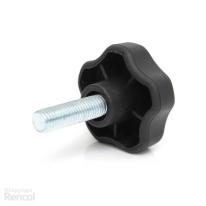 Sterknop softtouch met draadeind 