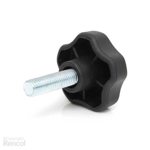 Sterknop softtouch met draadeind 