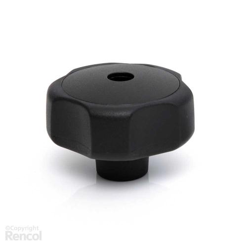 Sterknop doorlopend gesloten onderzijde met messing insert