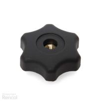 Sterknop doorlopend open onderzijde met messing insert