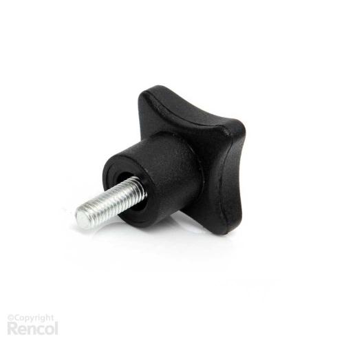 Kruisknop mini lange borst met draadeind